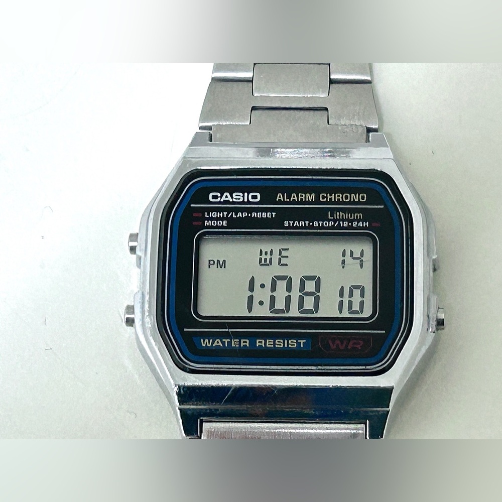 Vtg Casio A158W Stainless Steel Water Resistant Digital Watch - Picture 5 of 16